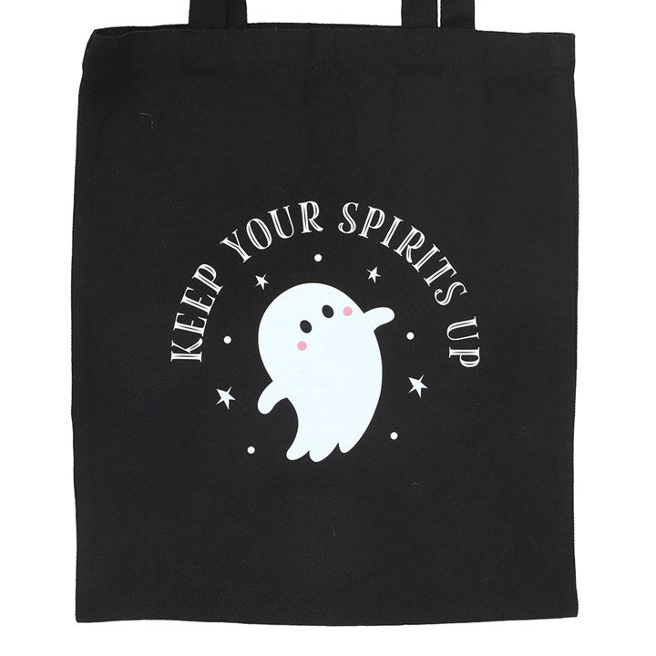 Keep Your Spirits Up Ghost Polycotton Tote Bag 🇬🇧