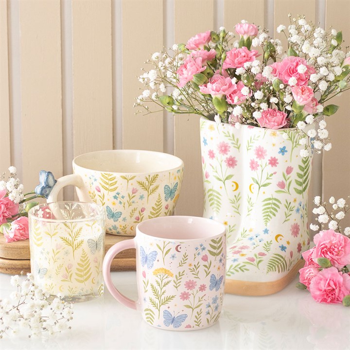 Luna Bloom Floral Print Mug with Butterfly 🇬🇧