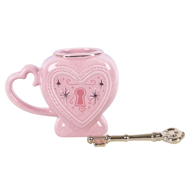 Heart Locket Mug and Key Stirrer 🇬🇧