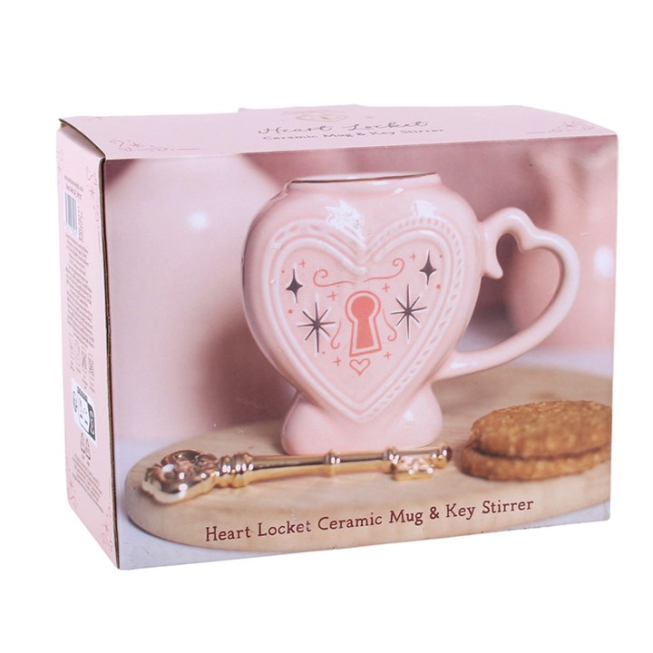 Heart Locket Mug and Key Stirrer 🇬🇧