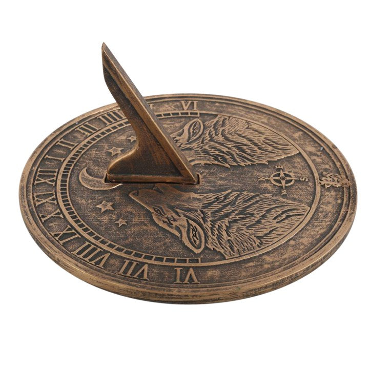 Howling Wolves Terracotta Sundial by Lisa Parker 🇬🇧