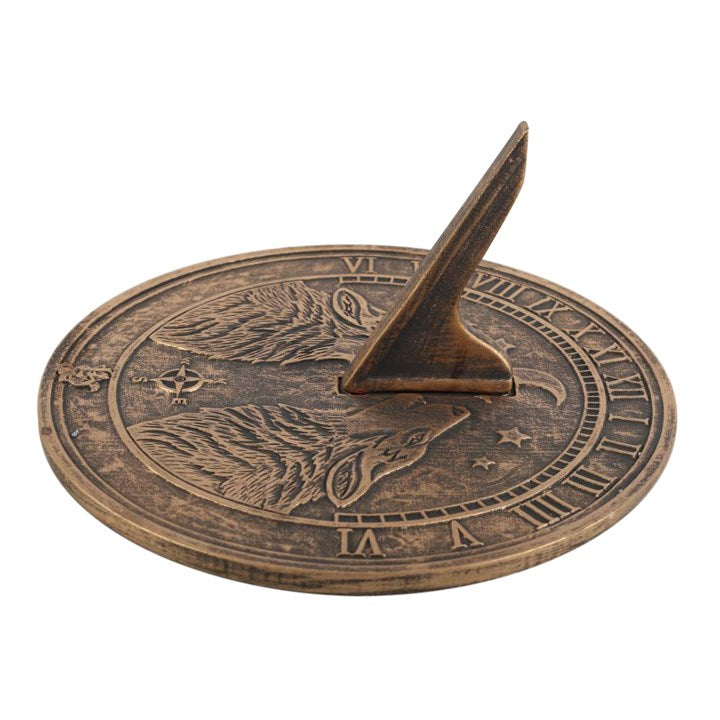 Howling Wolves Terracotta Sundial by Lisa Parker 🇬🇧