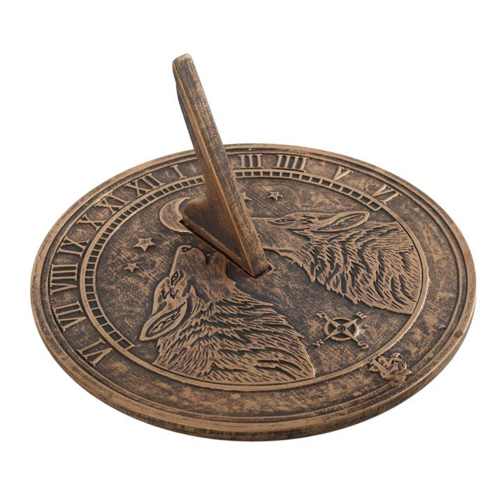 Howling Wolves Terracotta Sundial by Lisa Parker 🇬🇧