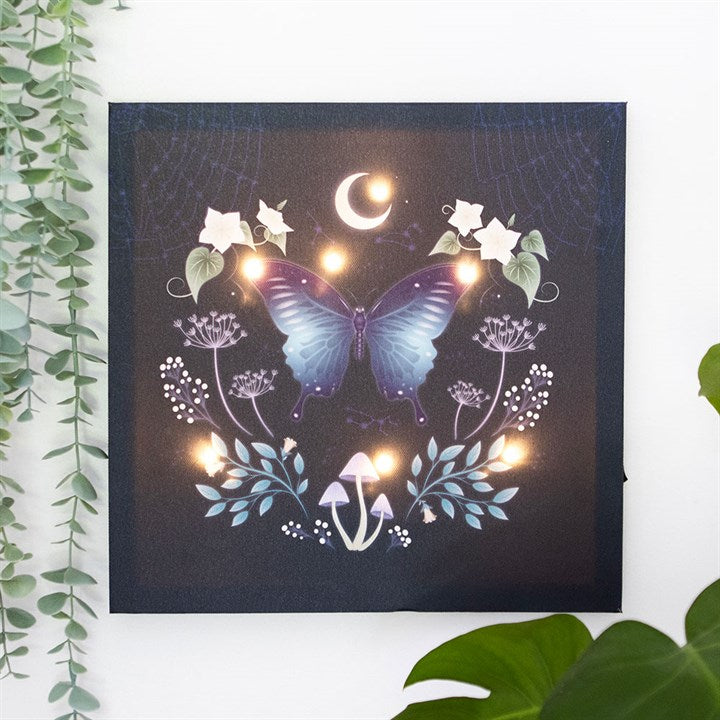 Midnight Moth Light Up Canvas Plaque 🇬🇧