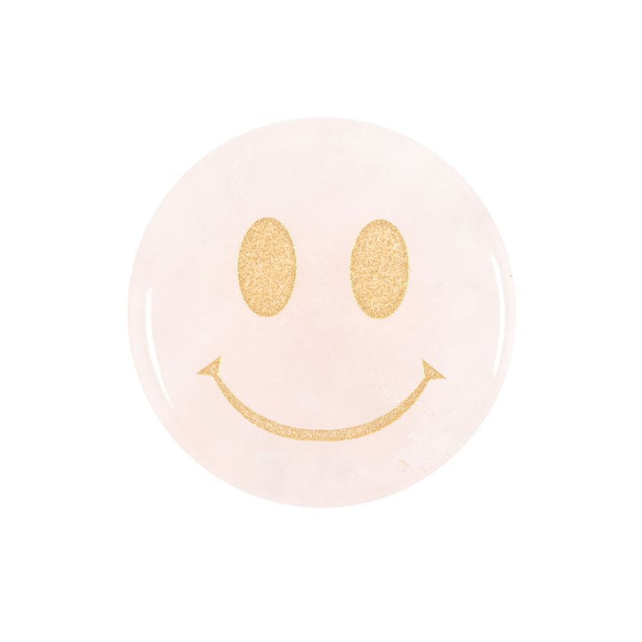 You Are Loved Rose Quartz Happy Face Crystal 🇬🇧