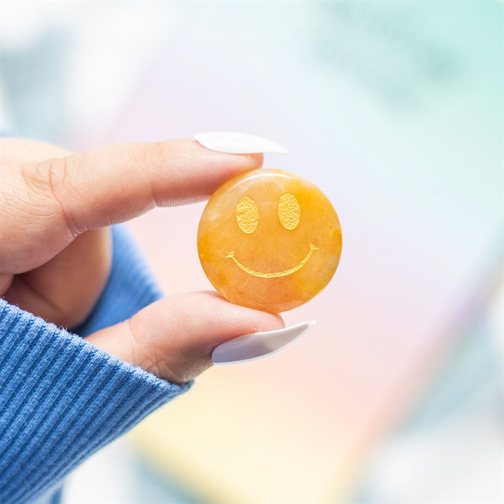 Be Brave Yellow Jade Happy Face Crystal 🇬🇧