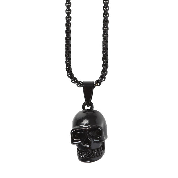 Black Stainless Steel Skull Necklace 🇬🇧