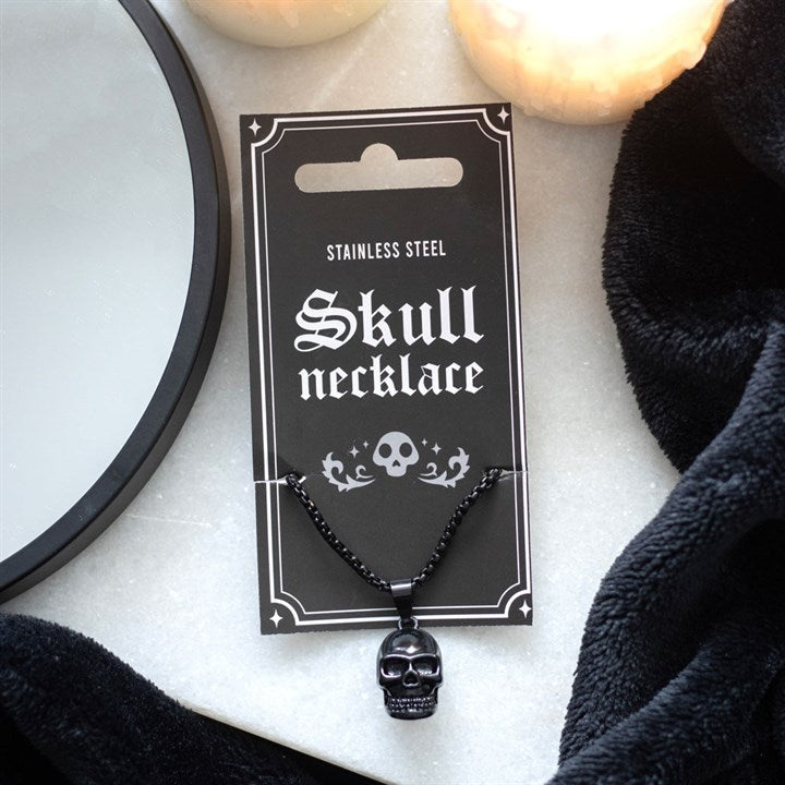 Black Stainless Steel Skull Necklace 🇬🇧