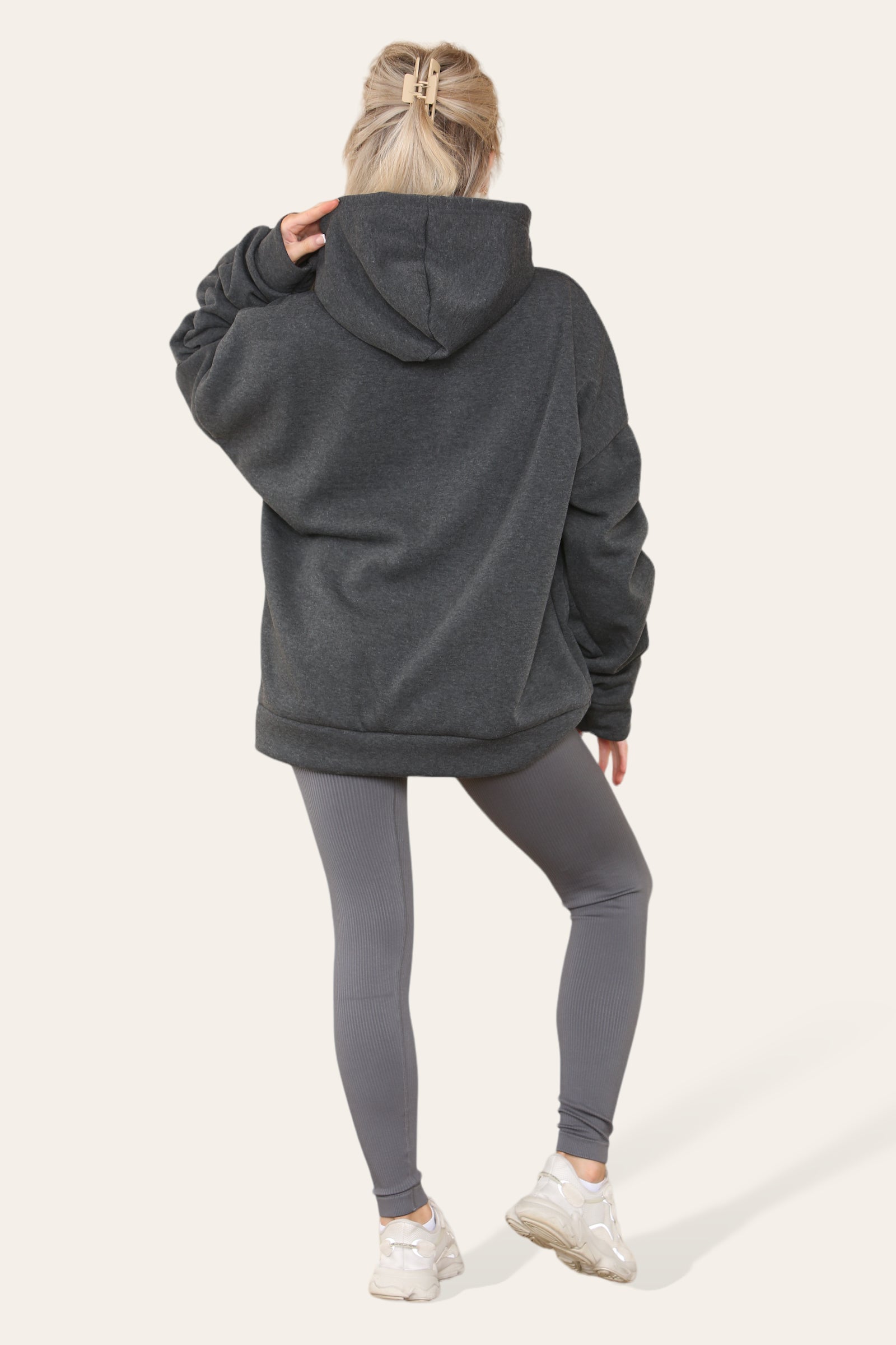 Oversized Ruched Sleeves Hoodie With Satin Ribbon 🇬🇧