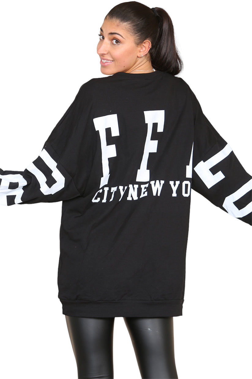 Buffalo Slogan Print Oversized Jumper Dress 🇬🇧