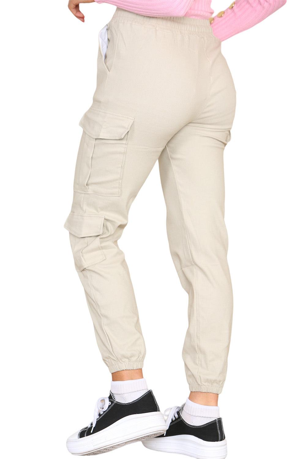 Cargo Pockets Pants Women High Waist Cropped Slim Fit Trouser 🇬🇧