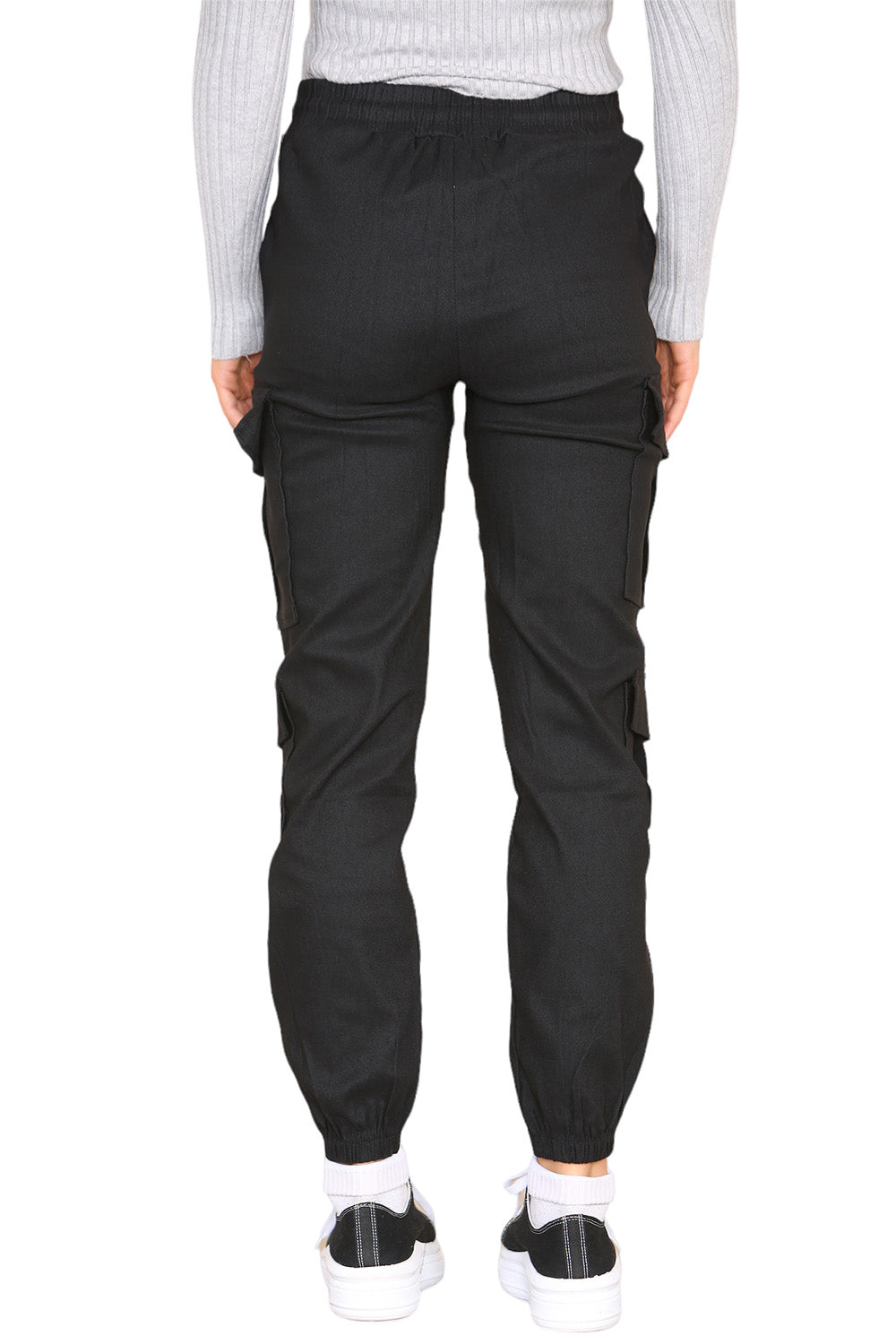 Cargo Pockets Pants Women High Waist Cropped Slim Fit Trouser 🇬🇧