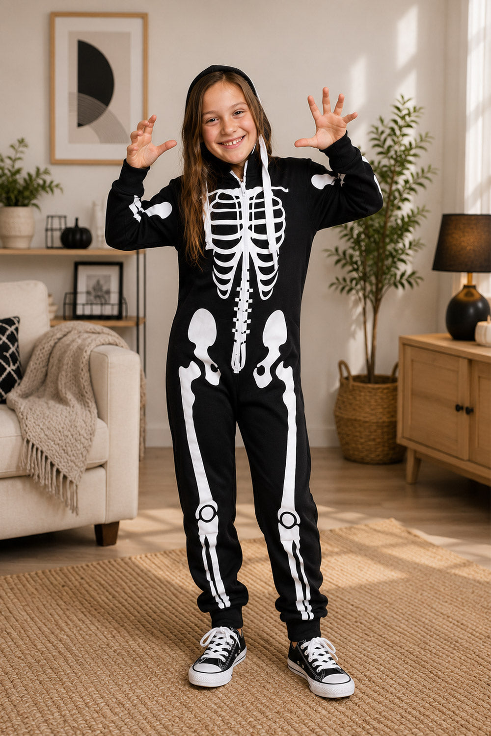 New Children’s Kids Boys Scary Bones Skeleton Halloween Fancy Dress Costume 🇬🇧