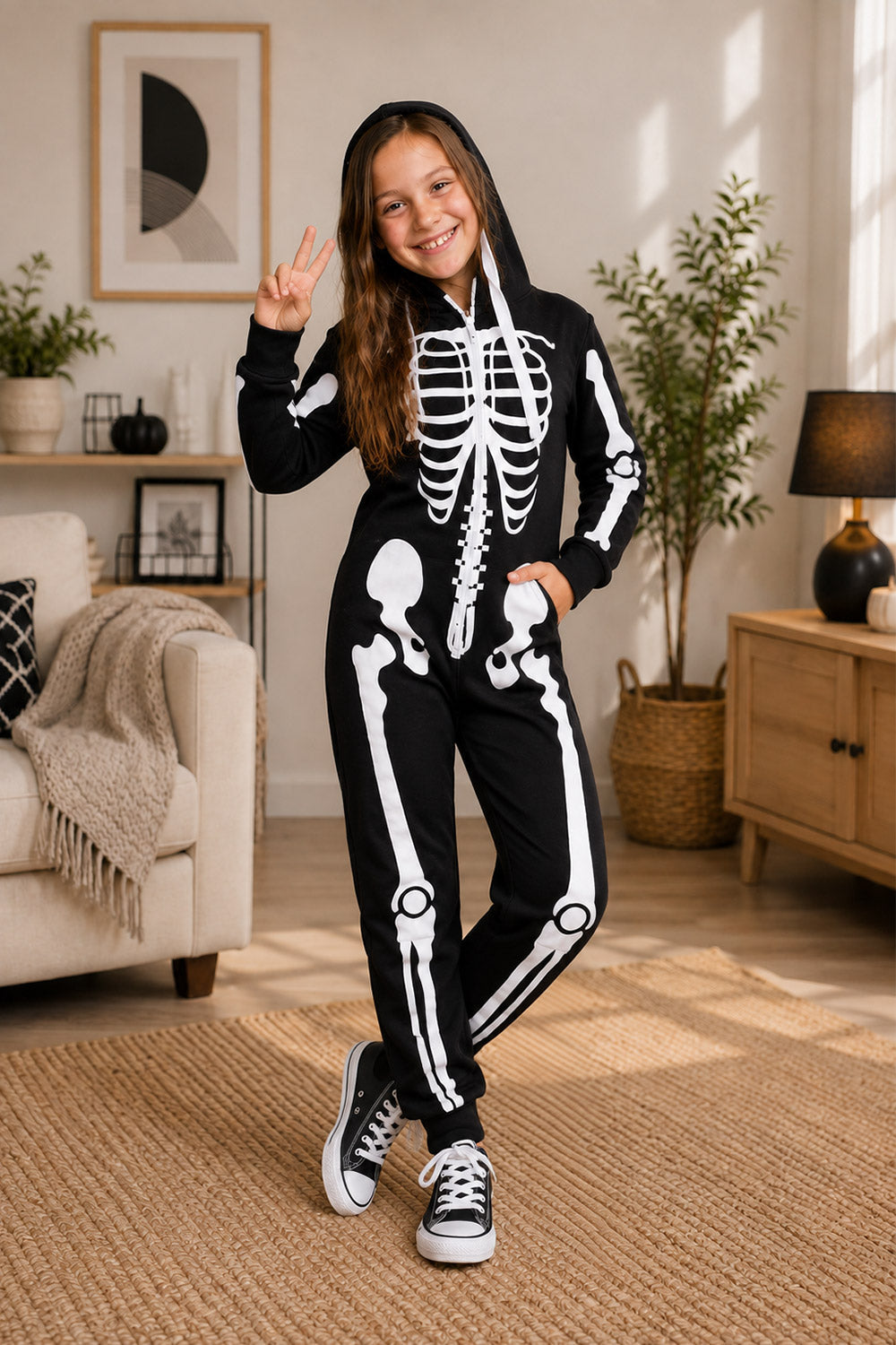 New Children’s Kids Boys Scary Bones Skeleton Halloween Fancy Dress Costume 🇬🇧