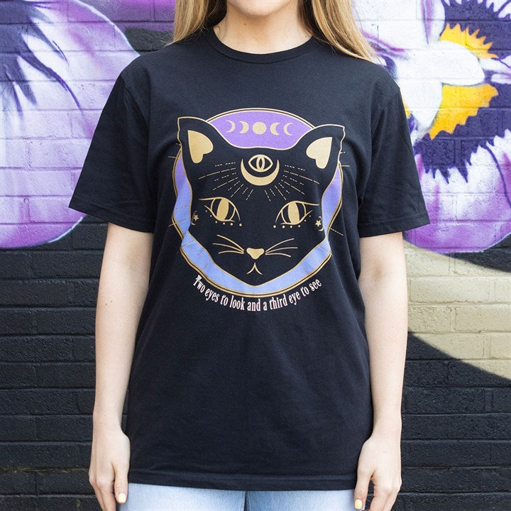 Mystic Mog Black Cat Unisex T-shirt Size XL 🇬🇧