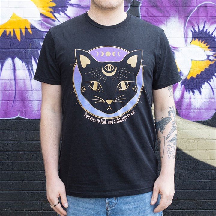 Mystic Mog Black Cat Unisex T-shirt Size XL 🇬🇧
