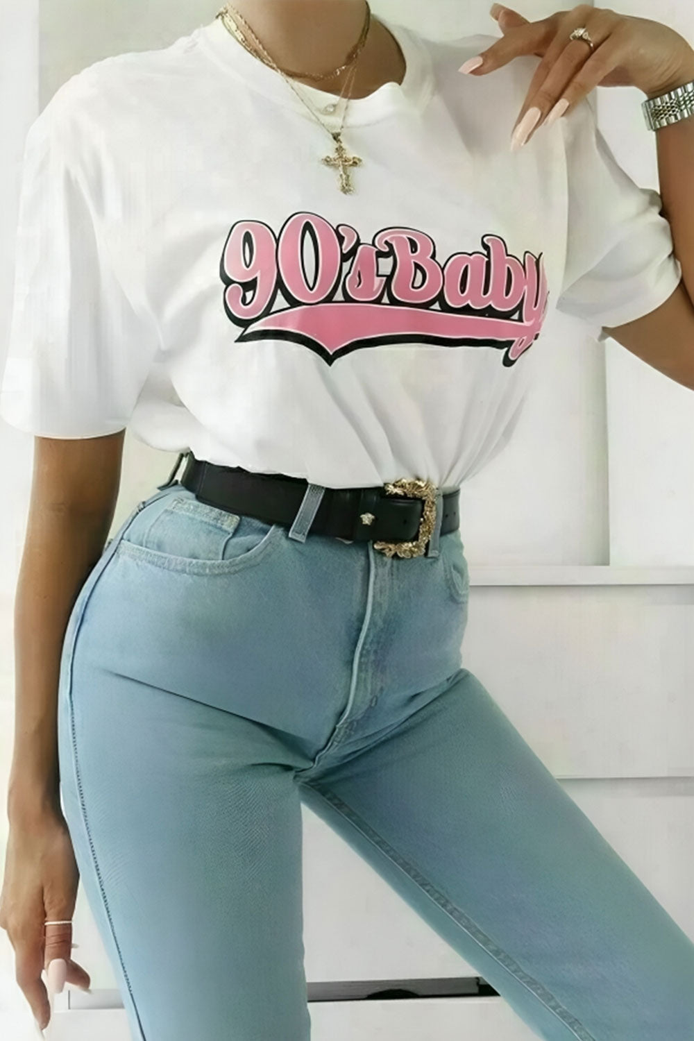 Ladies Oversized 90s Baby Short Sleeves T Shirt Top 🇬🇧