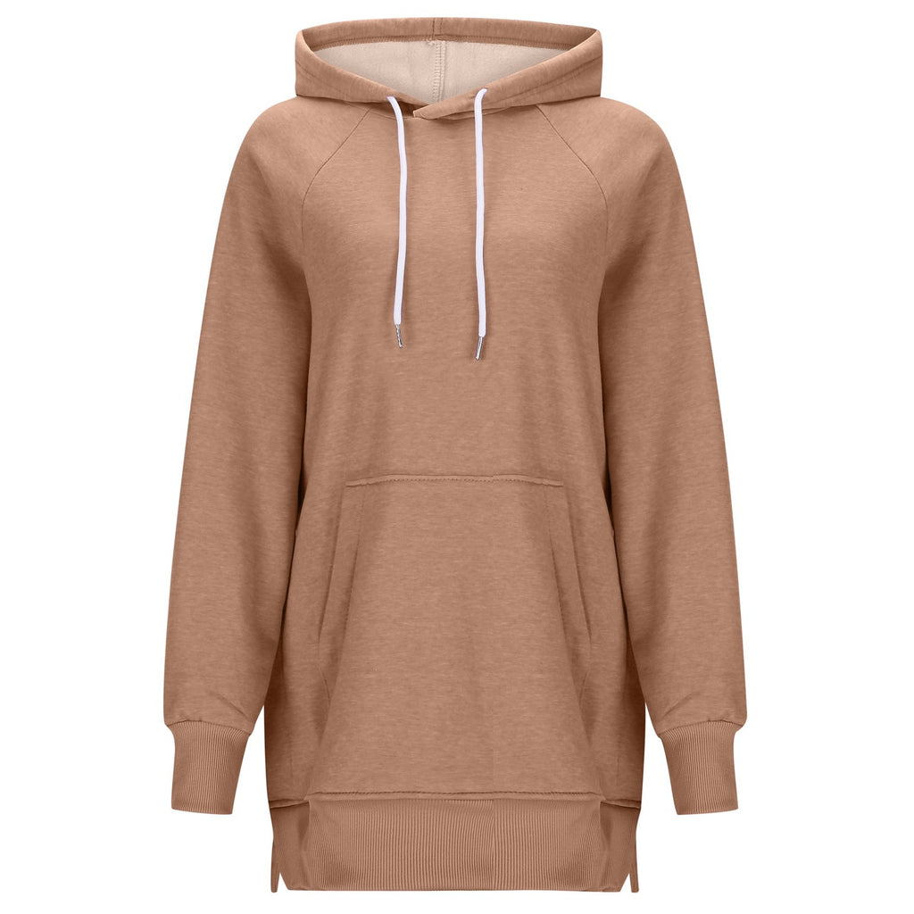 Women's Solid Color Hooded Split Shoulder Sleeve Sweater 🇨🇳
