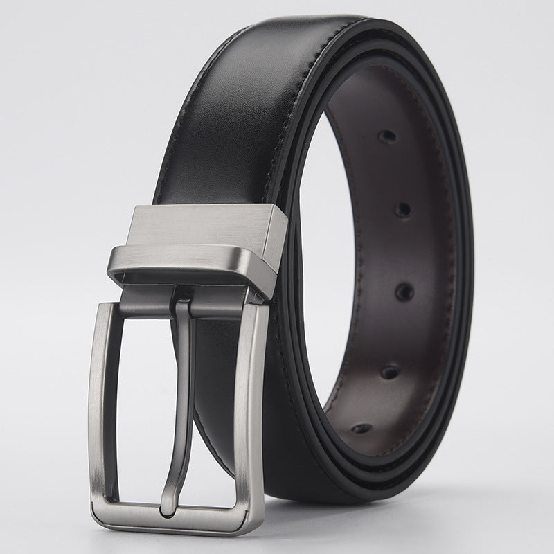 Gentleman Business Style Men's Leather Business Rotation Pin Buckle Belt 🇨🇳
