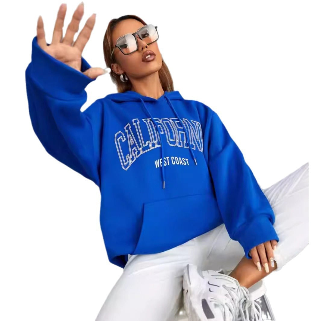 Letter Print Casual Hooded Sweater For Women 🇨🇳