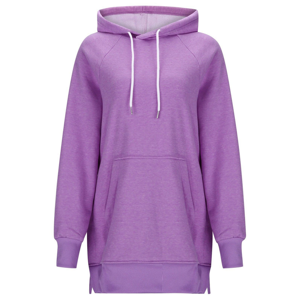 Women's Solid Color Hooded Split Shoulder Sleeve Sweater 🇨🇳