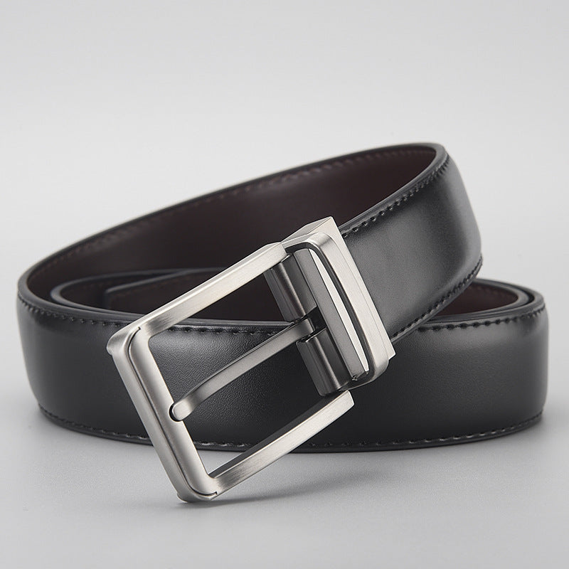 Gentleman Business Style Men's Leather Business Rotation Pin Buckle Belt 🇨🇳