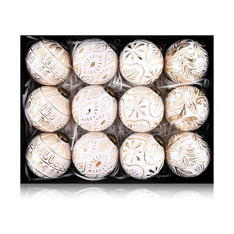 8CM12PCs Retro Christmas Ball Set Decorations 🇨🇳