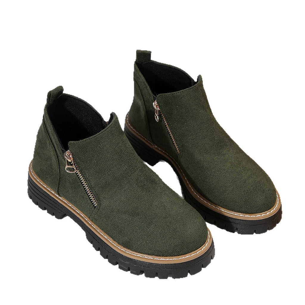 Suede Chelsea Boots with Side Zipper 🇨🇳