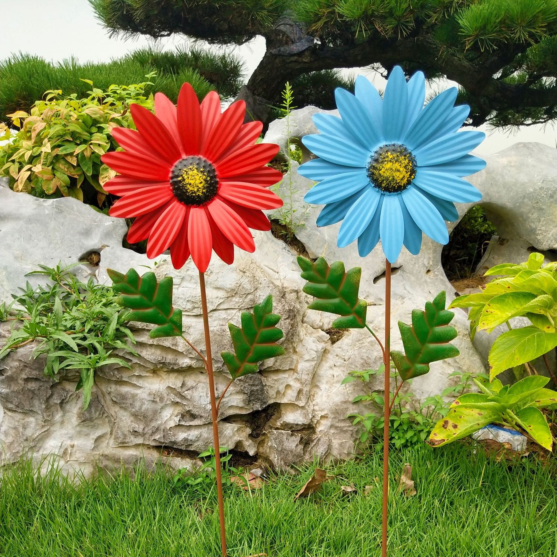 Outdoor Garden Decoration Wrought Iron Flower Flowerpot Plug-in Villa Courtyard Lawn Landscape Layout 🇨🇳