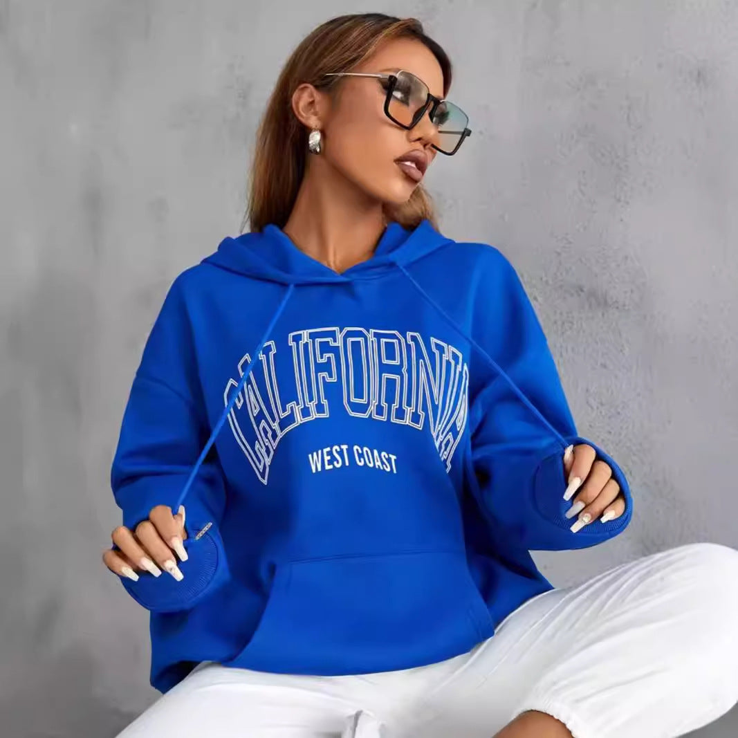 Letter Print Casual Hooded Sweater For Women 🇨🇳