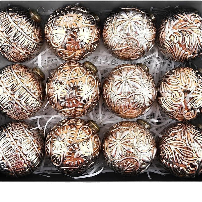 8CM12PCs Retro Christmas Ball Set Decorations 🇨🇳