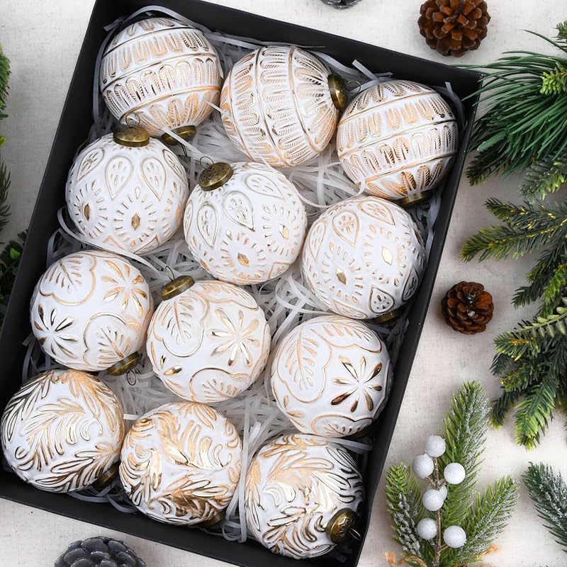 8CM12PCs Retro Christmas Ball Set Decorations 🇨🇳