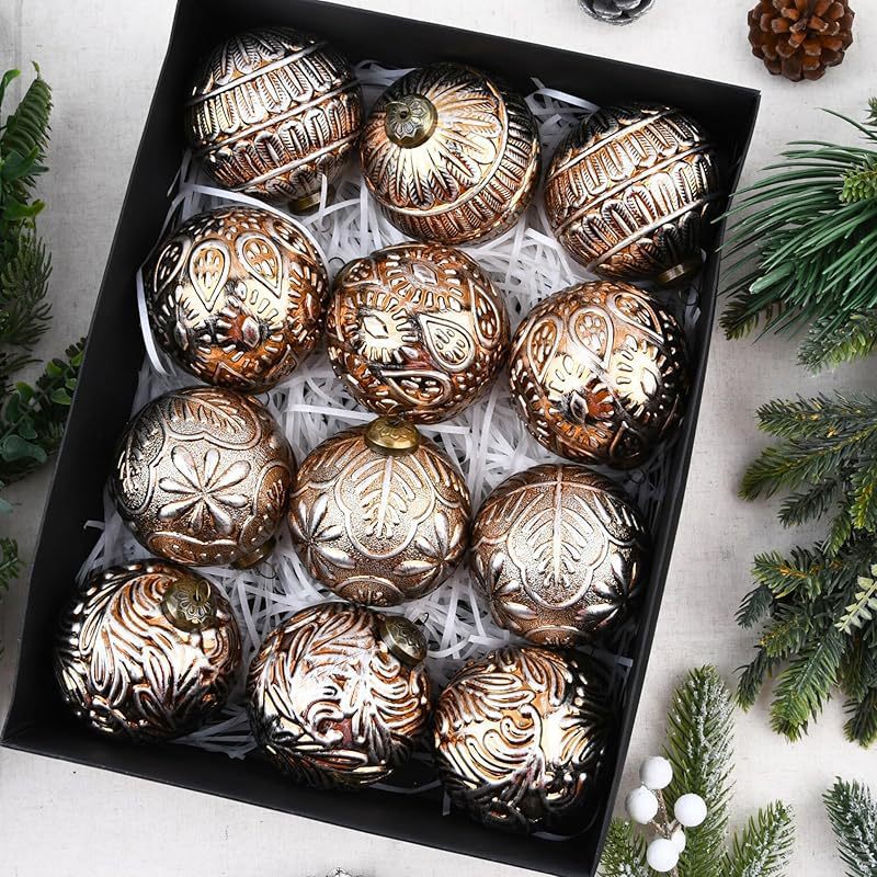 8CM12PCs Retro Christmas Ball Set Decorations 🇨🇳