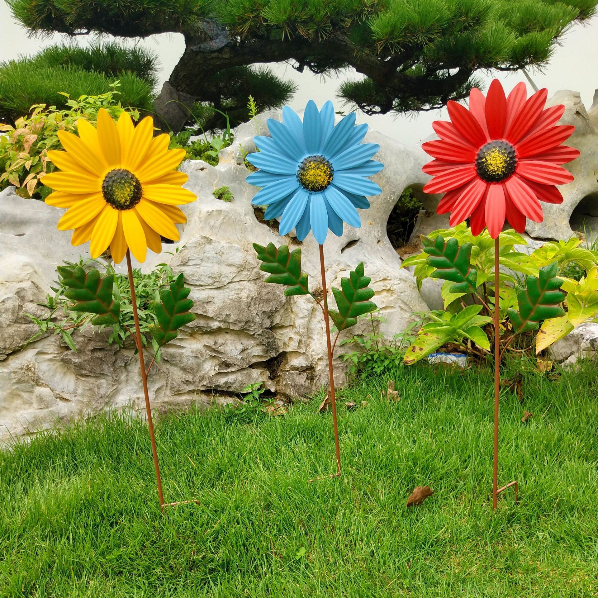 Outdoor Garden Decoration Wrought Iron Flower Flowerpot Plug-in Villa Courtyard Lawn Landscape Layout 🇨🇳