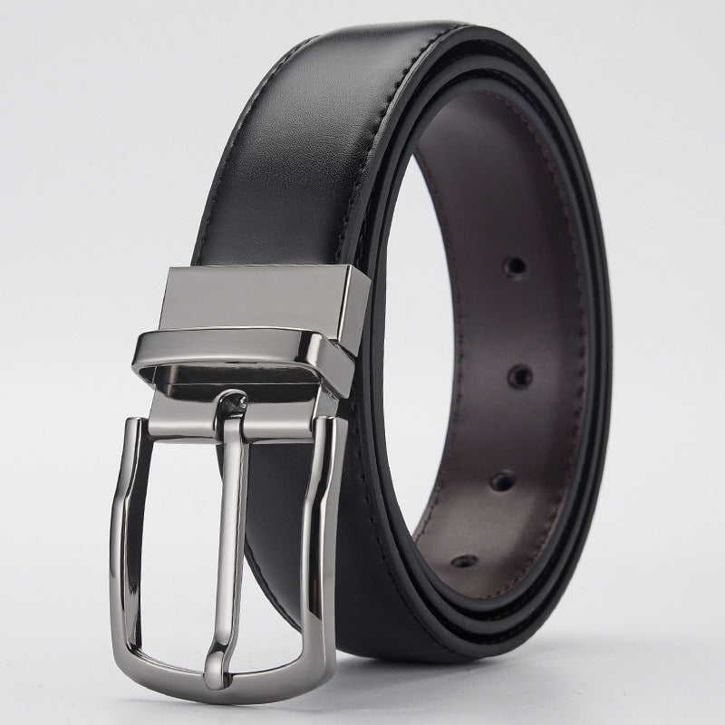 Gentleman Business Style Men's Leather Business Rotation Pin Buckle Belt 🇨🇳