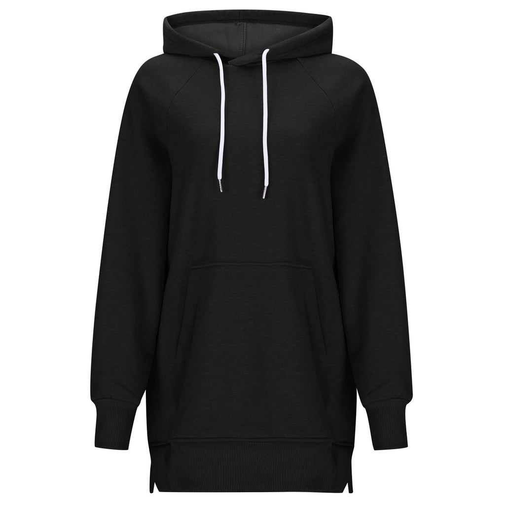 Women's Solid Color Hooded Split Shoulder Sleeve Sweater 🇨🇳