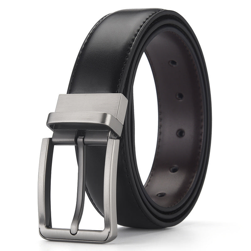 Gentleman Business Style Men's Leather Business Rotation Pin Buckle Belt 🇨🇳