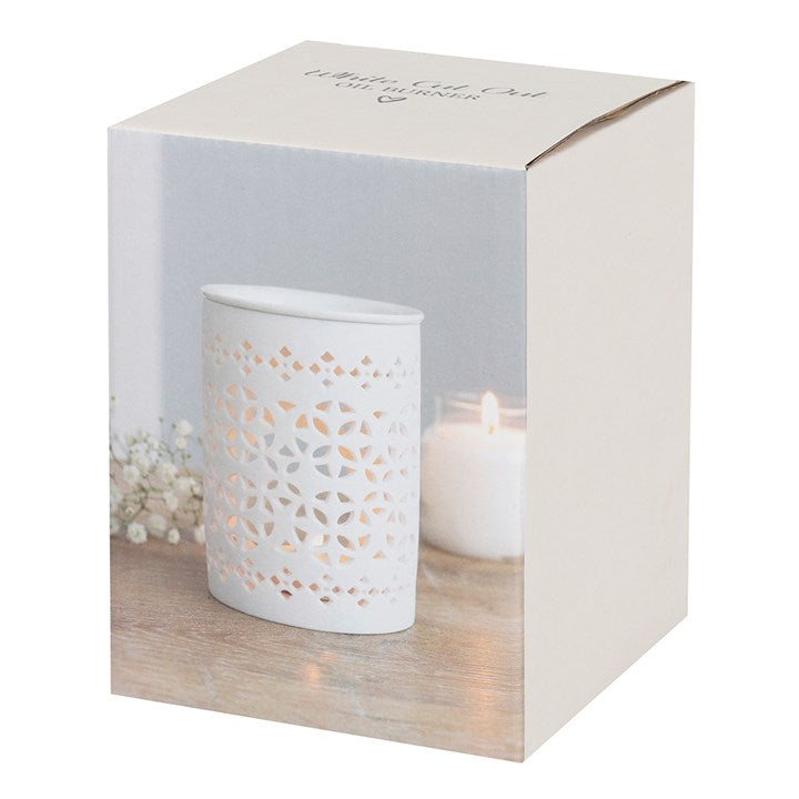 White Matte Cut Out Oil Burner 🇬🇧