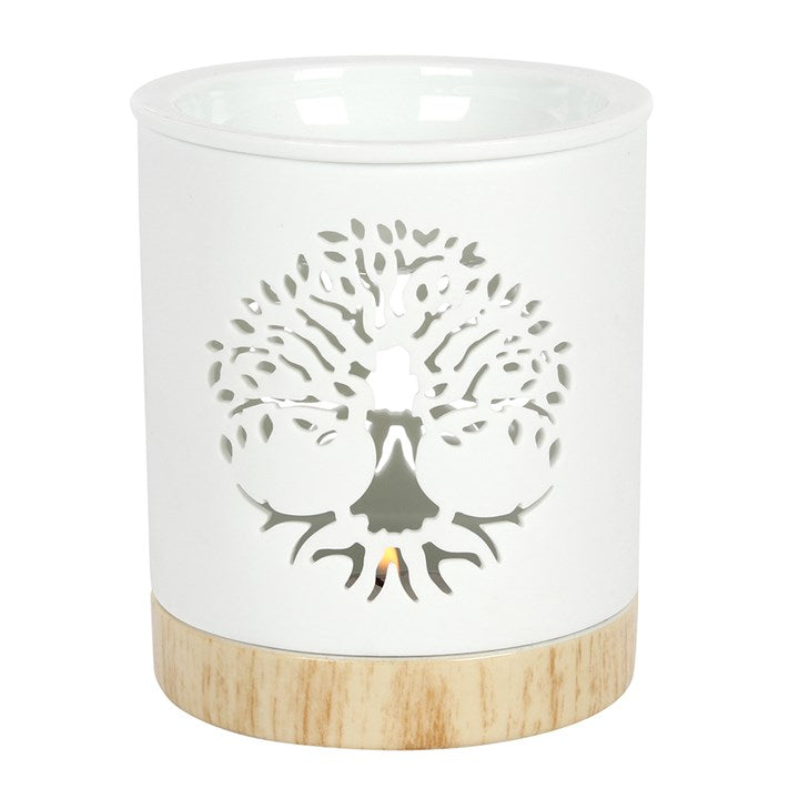 White Tree of Life Cut Out Oil Burner 🇬🇧