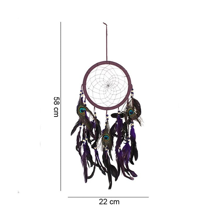 Purple Peacock Feather Dreamcatcher 🇬🇧