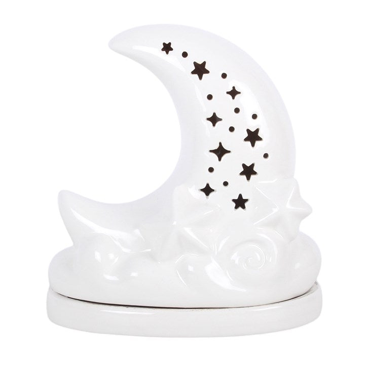 White Pastel Skies Moon Incense Cone Holder 🇬🇧
