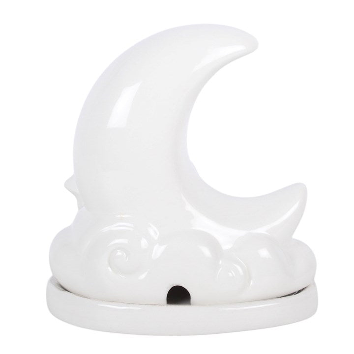 White Pastel Skies Moon Incense Cone Holder 🇬🇧