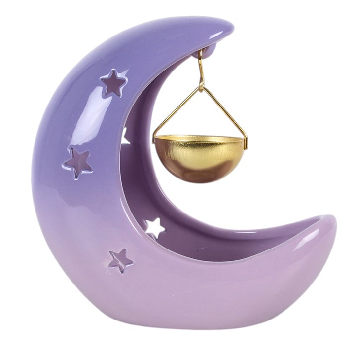 Purple Pastel Crescent Moon Hanging Oil Burner 🇬🇧