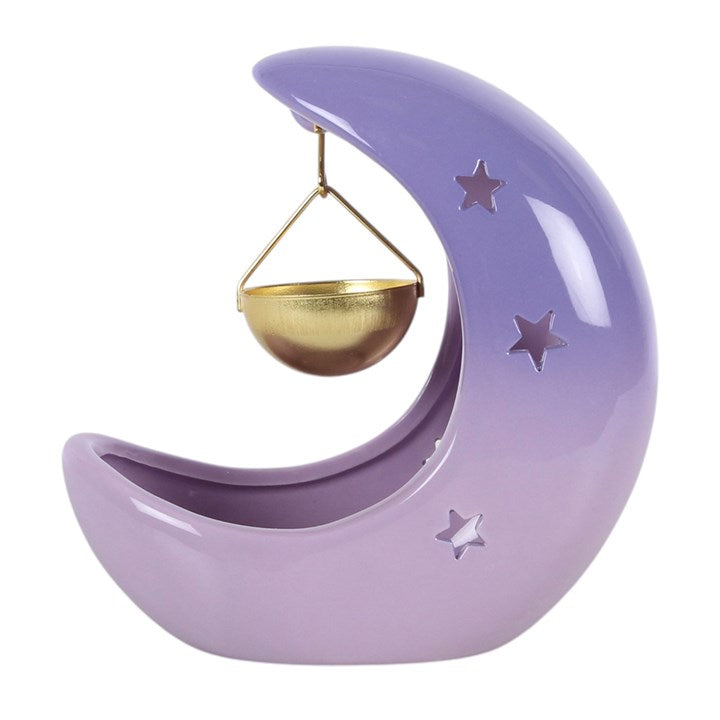 Purple Pastel Crescent Moon Hanging Oil Burner 🇬🇧