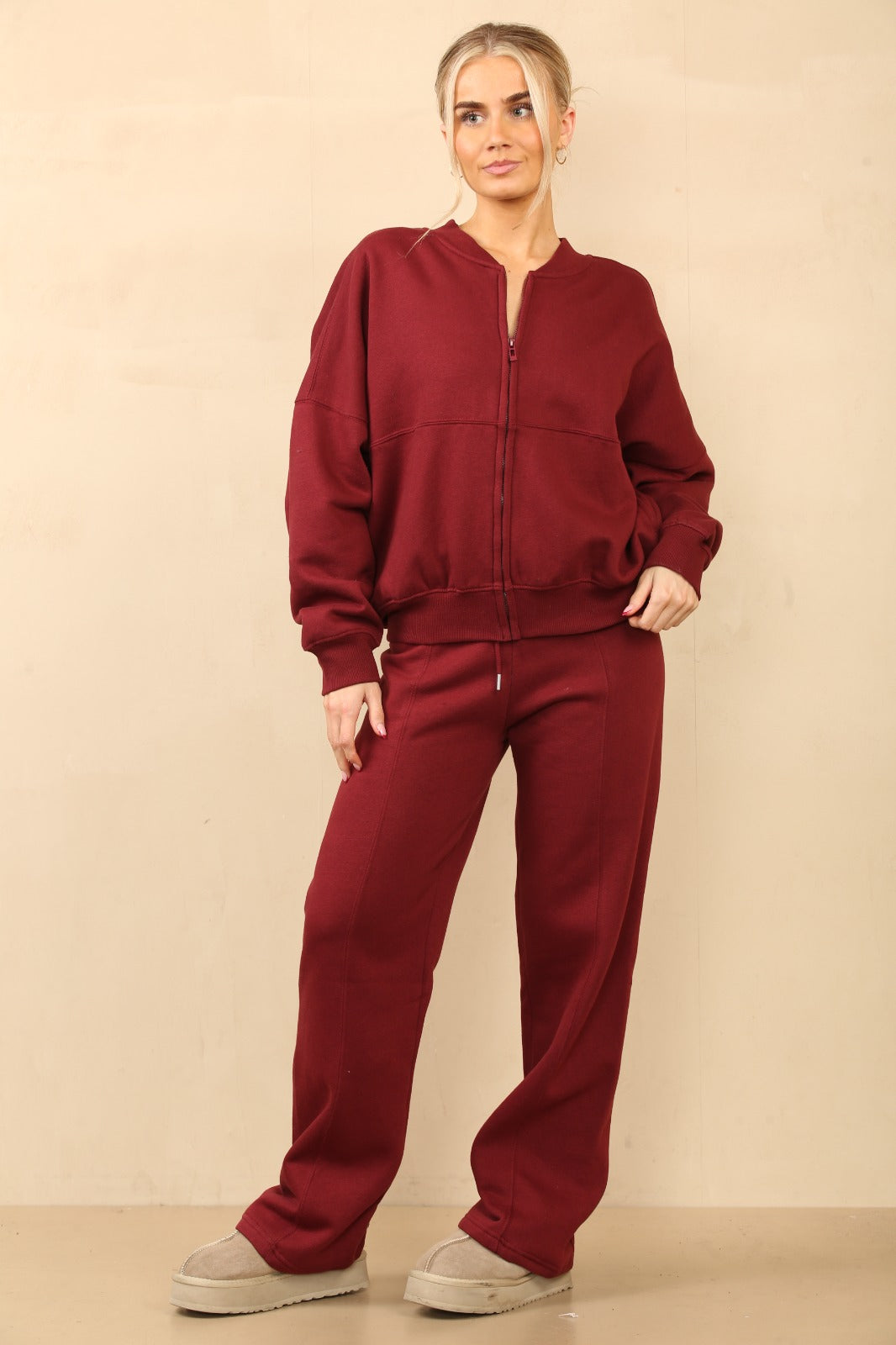 Oversized Bomber Style Fleece Zipper Co-ord 🇬🇧