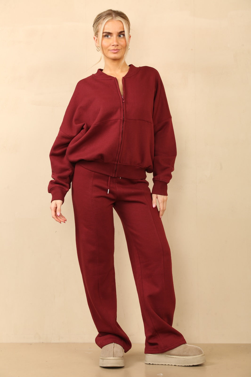 Oversized Bomber Style Fleece Zipper Co-ord 🇬🇧