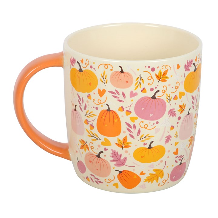 Pink and Orange Pumpkin Print Mug 🇬🇧