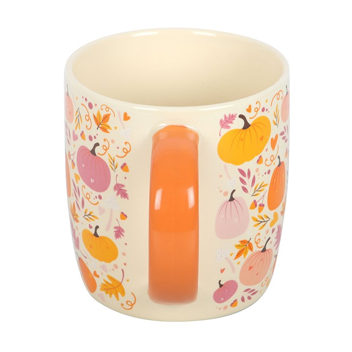 Pink and Orange Pumpkin Print Mug 🇬🇧