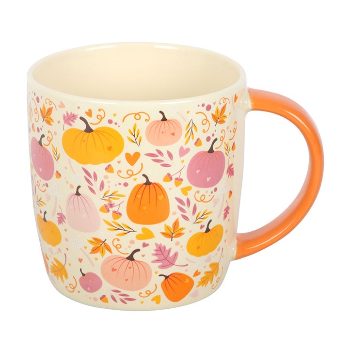 Pink and Orange Pumpkin Print Mug 🇬🇧
