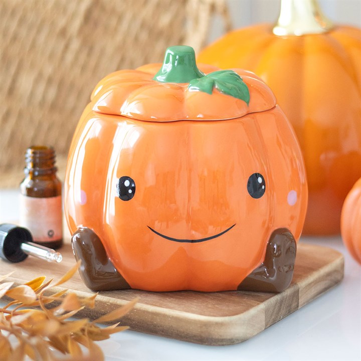 Cute Smiling Pumpkin Oil Burner and Wax Warmer 🇬🇧